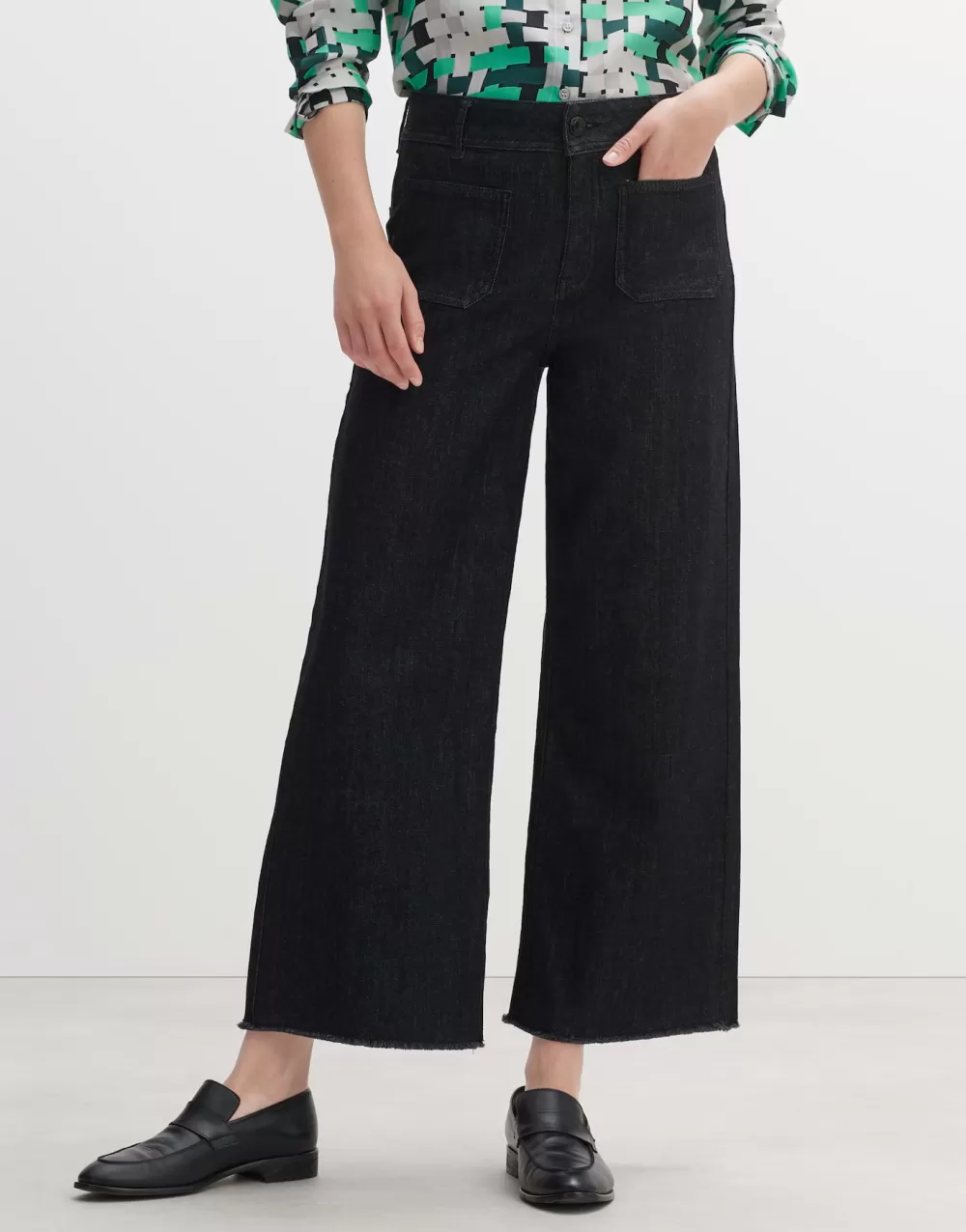 OPUS Fashion Wide Cropped Jeans Macona Black^ Jeans